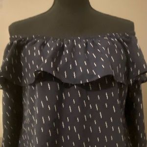 Navy Printed Top - JOA Los Angeles